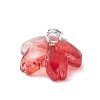 9Pcs 9 Colors Two Tone Glass Charms PALLOY-JF04513-6