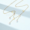 304 Stainless Steel Crystal Rhinestone Pendant Necklaces for Women NJEW-F378-01G-04-2