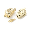 Rack Plating Brass Micro Pave Clear Cubic Zirconia Box Clasps KK-U052-18G-2