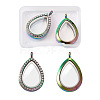2Pcs 2 Style Alloy Magnetic Locket Pendants PALLOY-TA0002-35M-1