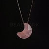 Natural Rose Quartz Moon Pendant Necklaces PW-WG44219-01-1