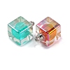 AB Color Resin Cube Pendants RESI-U002-04-2