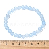 Natural & Dyed White Jade Bead Stretch Bracelets BJEW-K212-A-018-5