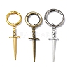 6Pcs 3 Colors Sword Alloy Shoe Charms HJEW-PH01900-1