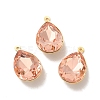 Real 18K Gold Plated Brass with Glass Pendants KK-177-22G-02-1