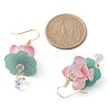 3D Lotus Plastic Dangle Earrings EJEW-JE05525-01-2