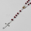 Religious Rondelle Resin Rosary Bead Necklaces NJEW-WH0013-72A-3