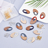 SUPERFINDINGS DIY 6 Pairs Mixed Shape Resin & Walnut Wood Earring Makings DIY-FH0001-95-5