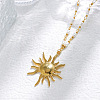 304 Stainless Steel with ABS Imitation Pearl Sun Pendant Necklaces LS-NJEW-Z107-01G-3