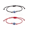 2Pcs 2 Color Resin Evil Eye Braided Bead Bracelets Set BJEW-JB08496-1