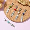 Alloy Feather Pendant Decorations HJEW-JM01379-01-2