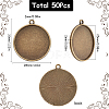 50Pcs Flat Round Alloy Pendant Cabochon Settings TIBEP-SC0002-90-2