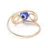 7Pcs 7 Color Lampwork Evil Eye Braided Bead Finger Rings Set RJEW-JR00525-5