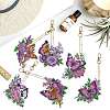 6Pcs Butterfly DIY Diamond Painting Keychain Kit PW-WG95088-01-4