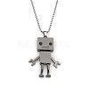 Zinc Alloy Robot Pendant Necklaces NJEW-C034-28B-1