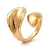 304 Stainless Steel Open Cuff Rings for Unisex RJEW-Z076-11G-03-4