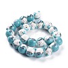 Handmade Printed Porcelain Beads PORC-M003-08G-2