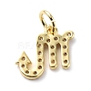 Brass Micro Pave Cubic Zirconia Charms ZIRC-F131-16G-02-2
