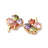 Brass with Colorful Glass Charms KK-G465-12G-2
