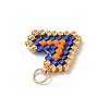 Glass Seed Beaded Heart Charms PALLOY-MZ00925-5