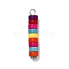 Dyed Synthetic Turquoise Column Pendants PALLOY-JF04536-01-3