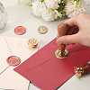 3Pcs 3 Styles Golden Plated Wax Seal Brass Stamp Head AJEW-CP0007-52A-3