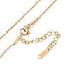 Heart Pendant Necklace with Twist Rope Chains X-NJEW-G074-45G-4