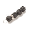 Round Natural Lava Rock Pendants PALLOY-JF01515-5