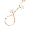 Electroplate Glass Butterfly Charms Finger Ring Bracelet for Women BJEW-JB11770-5