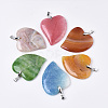 Natural Agate Pendants G-R467-10-1