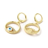 Evil Eye Real 18K Gold Plated Brass Dangle Leverback Earrings EJEW-Q797-09G-01-2