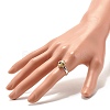 Half Round Natural & Synthetic Mixed Stone Adjustable Ring RJEW-JR00410-5