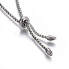Tarnish Resistant Adjustable 304 Stainless Steel Slider Bracelets LS-BJEW-O170-08P-3