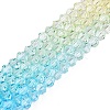 Gradient Color Baking Painted Glass Bead Strands DGLA-A039-T4mm-A012-4