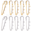 16Pcs 2 Colors Iron Rhinestone Safety Pins FIND-SC0022-23B-1
