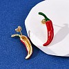 Brass Enamel Stud Earrings EJEW-F390-01G-3
