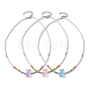 3 PCS Bear Shape Acrylic Beaded Necklaces NJEW-JN04632-1