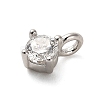 925 Sterling Silver Clear Cubic Zirconia Flat Round Charms STER-U009-07P-01-2