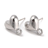 Silver Alloy Stud Earring Findings EJEW-H108-01F-S-1