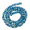 Electroplate Transparent Glass Beads Strands EGLA-A046-01B-10-3
