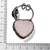 Natural Rose Quartz Heart Big Pendants G-A221-05B-3