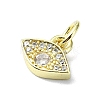 Eye Theme Brass Micro Pave Cubic Zirconia Charms KK-H475-58G-06-2