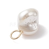 Electroplated Shell Pearl Nuggets Charms PALLOY-JF04641-01-5