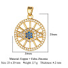 Brass Micro Pave Cubic Zirconia Pendants ZIRC-OY001-41G-2