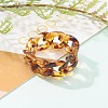 Opaque Acrylic Curb Chain Finger Rings RJEW-JR00326-03-4
