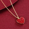 Valentine's Day Sterling Silver Pendant Necklaces NJEW-BB35440-G-5