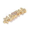 Mother's Day Brass Micro Pave Cubic Zirconia Links KK-T084-03B-G-2