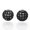 Rack Plating Brass Cubic Zirconia Beads ZIRC-S001-8mm-A04-3
