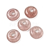 Natural Strawberry Quartz Donut/Pi Disc Charms G-G142-02D-1