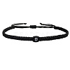 Adjustable Handmade Woven Waxed Polyester Cord Braided Bracelets with Acrylic Letter Beads OI4298-4-1